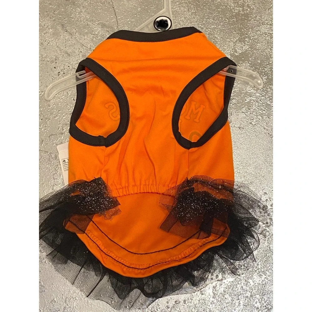 Simply Wag Pet‎ Costume Small Orange Halloween Pumpkin Tutu Dress NWT